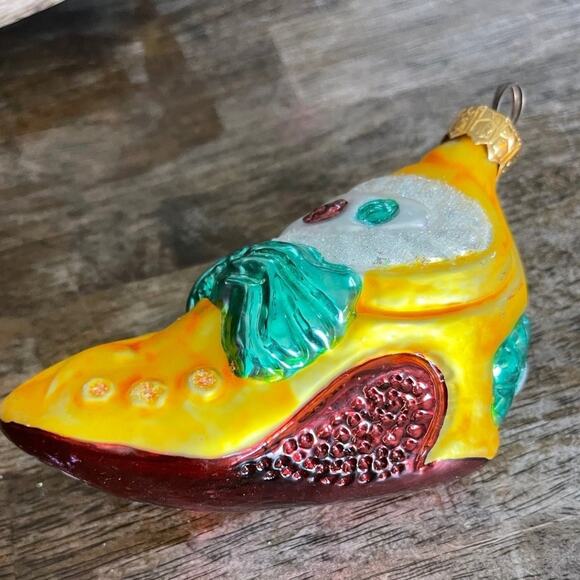 Vintage handblown glass High Heel Christmas ornament - Picture 1 of 9